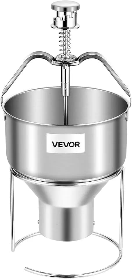VEVOR Donut Depositor, Large Capacity Manual Donuts Dropper, 304 Stainless Steel Commercial Batter Dispenser, 6 Thicknesses Adjustment Doughnut Hopper with Stand, For Restaurant Cafe Bakery Kitchen