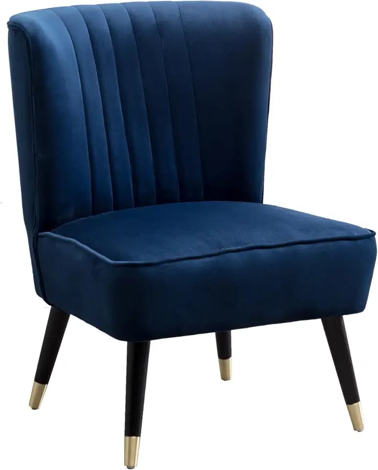 Elon Contemporary Velvet Upholstered Accent Chair, Blue