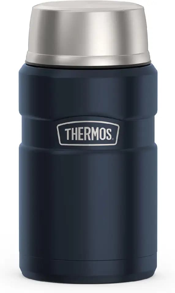 THERMOS Stainless King Food Jar with Bowl, 24oz, Matte Midnight Blue