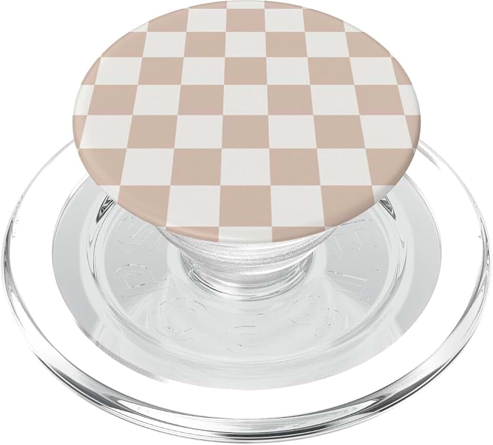 Kariert Beige PopSockets PopGrip für MagSafe