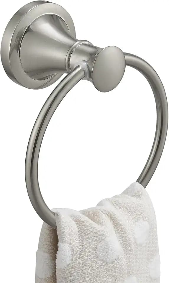 BESy Towel Ring, Bathroom Hand Towel Holder Wall Mounted Brushed Nickel