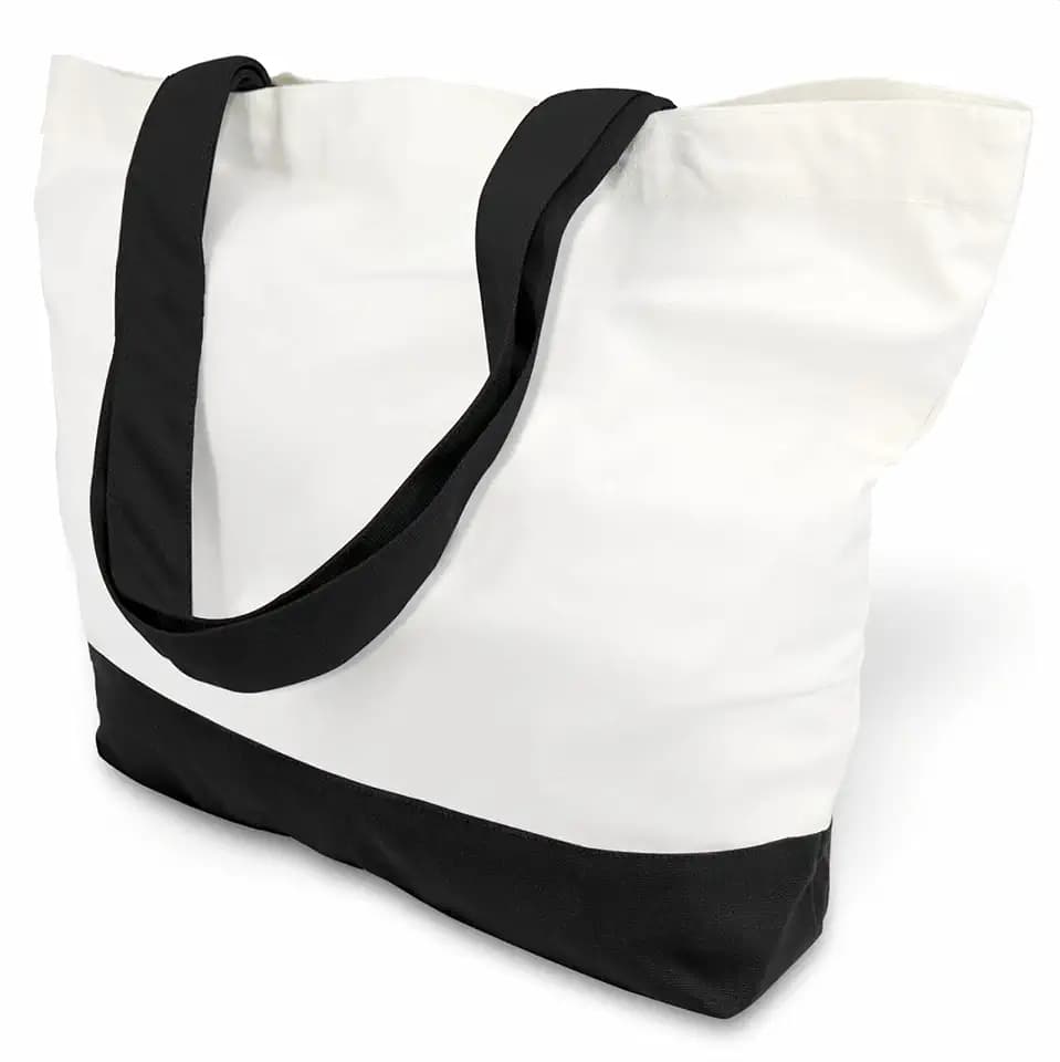 TOPDesign 1 | 3 | 6 | 12 | 24 Pack Super Strong Large 12oz Cotton Canvas Tote Bag, Reusable Grocery Shopping Cloth Bag, Fashionable Two-Tone Tote for Crafts, DIY Your Creative Designs (Pack of 1)