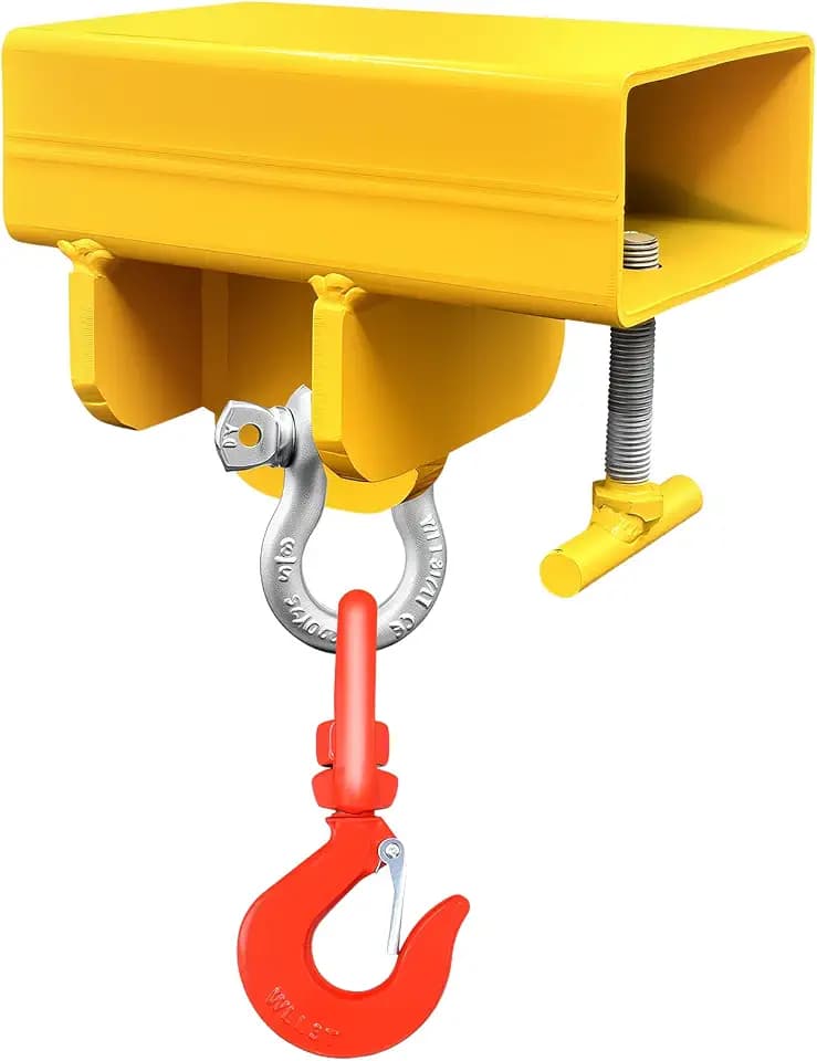 Forklift Lifting Hook Attachment, 5500lbs Capacity Hook Forklift Lifting Hoist, Heavy Duty Single Forklift Mobile Crane with Swivel Hook and Large T-Screws, Fork Lifting Hook Device Accessories
