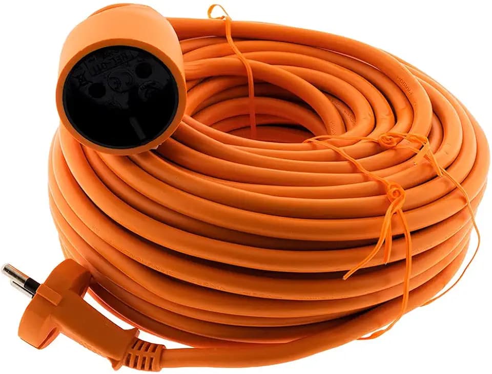 Zenitech - Verlängerungskabel 16A HO5VV-F 2x1,5mm² 3680W / 230V - Perfekt für Rasenmäher & Grills - Widerstandsfähig gegen Witterungsbedingungen - Entspricht den NF- & CE-Normen - Orange - Länge 25m