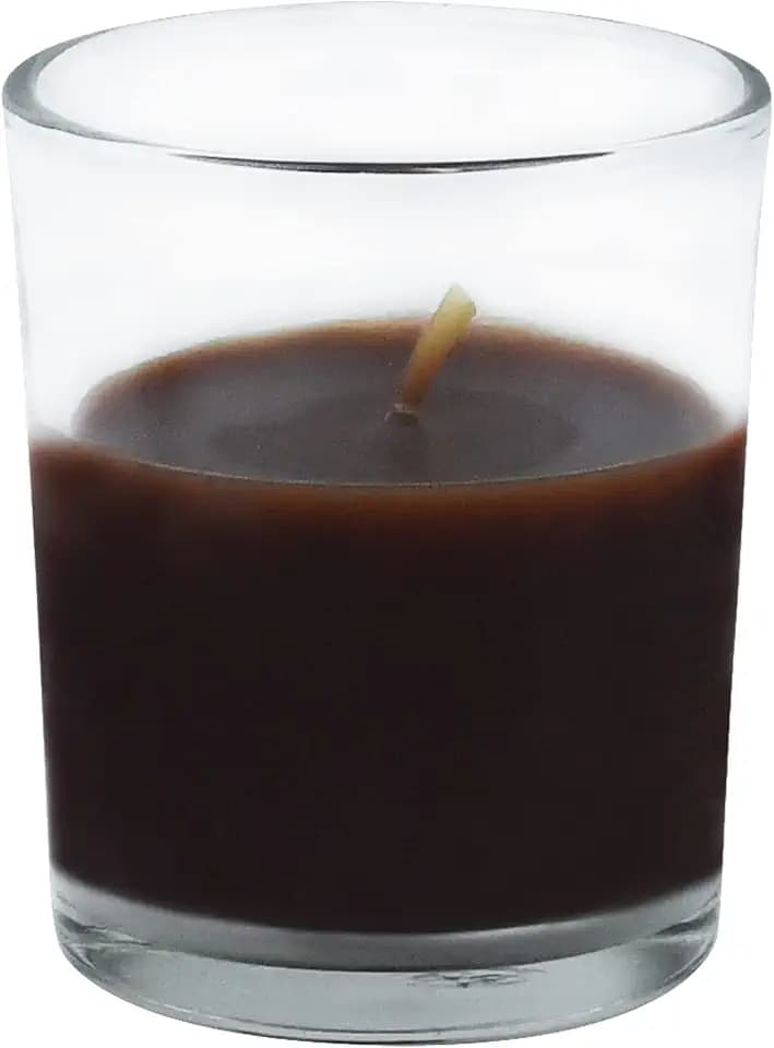 Zest Candle 12-Piece Votive Candles, Brown Round Glass