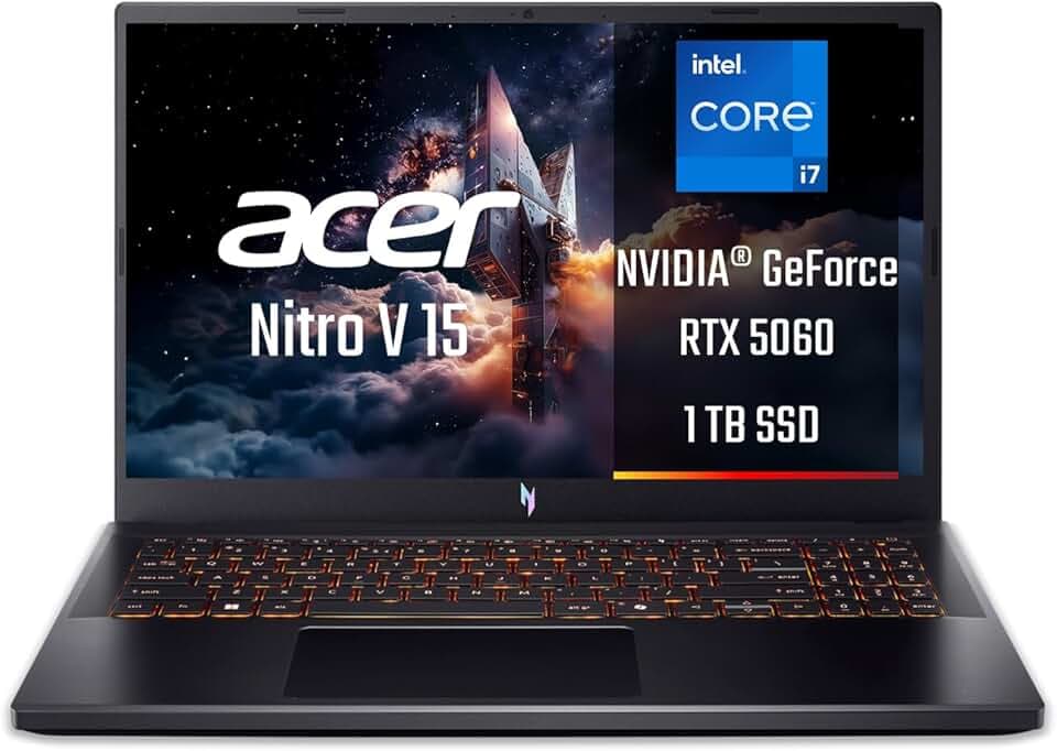 acer Nitro V 15 ANV15 – 52 – 73 F2 Notebook Gaming, Nvidia GeForce RTX 5060 8 GB GDDR7, Prozessor Intel Core i7-13620H, RAM 16 GB DDR4, 1024 GB SSD, Display 15,6 Zoll FHD IPS 165 Hz LED LCD, Windows