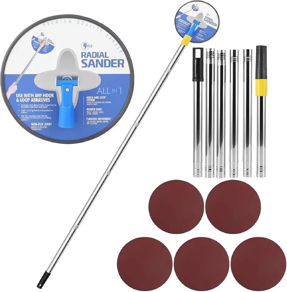 Pole Sander for Drywall,Manual Hand Radial Wall Sander with Extension Pole