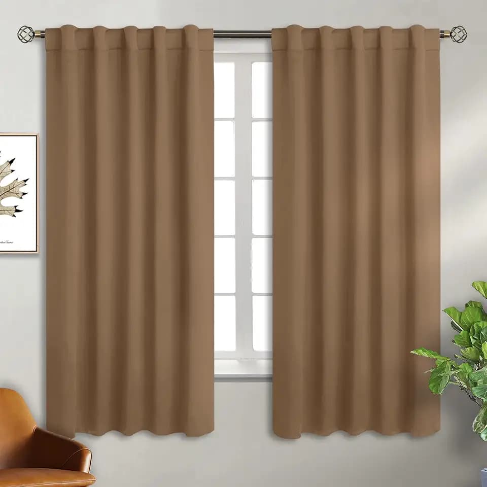 BGment Blackout Curtains for Bedroom, 2 Window Panels, 42x63 Inch, Taupe