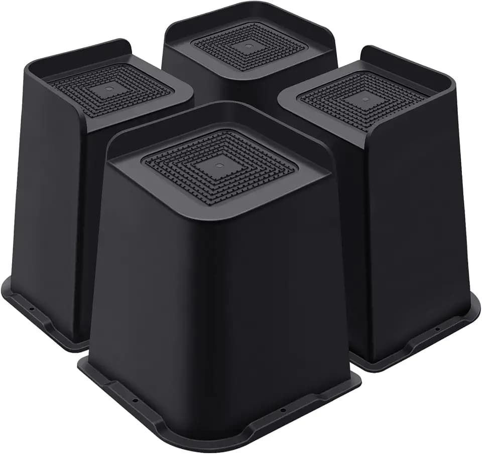 ANNKUT Bed Risers 8 Inch Heavy Duty, Furniture Risers for Bed Desk Table Sofa Couch,Oversized Bed Lifts Risers, Support up to 5000 Lbs(4 Pack Black)