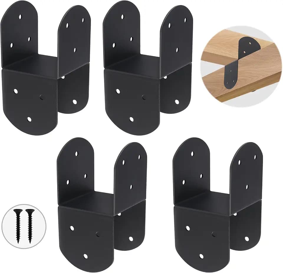 4 Pcs 4"x 4" Deck Post Caps Tie Brackets|Ineer Size(3.6"x 3.6")