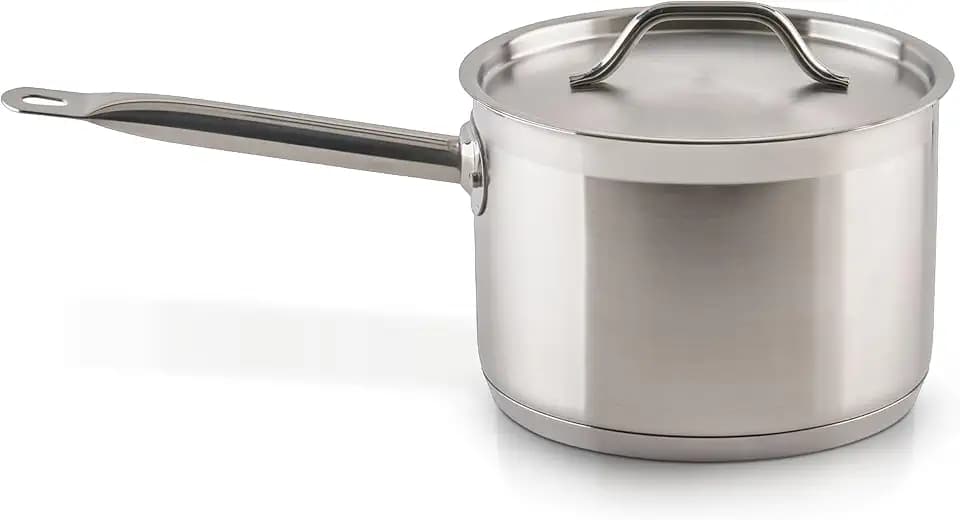 Winco 4 1/2 qt Heavy-Duty 4.5 qt Stainless Steel Sauce Pan with Cover
