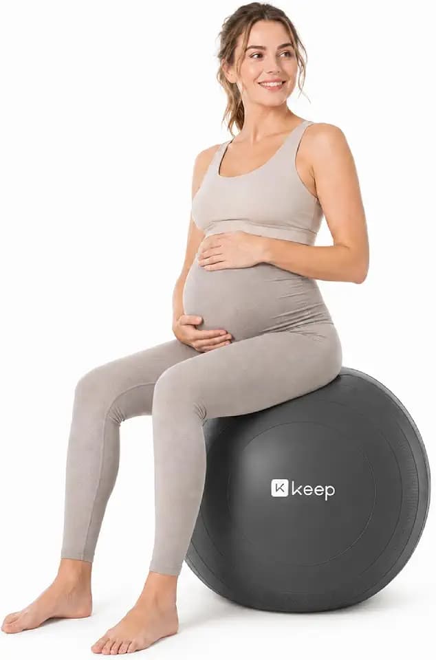 KEEP Birthing Ball for Pregnancy - 65cm 1400g Extra Thick Yoga Ball for Labor, Prenatal & Postnatal Maternity Exercise, 1100 Lbs Heavy Duty Anti-Burst Stability Ball & Physio Ball (Pump Included)