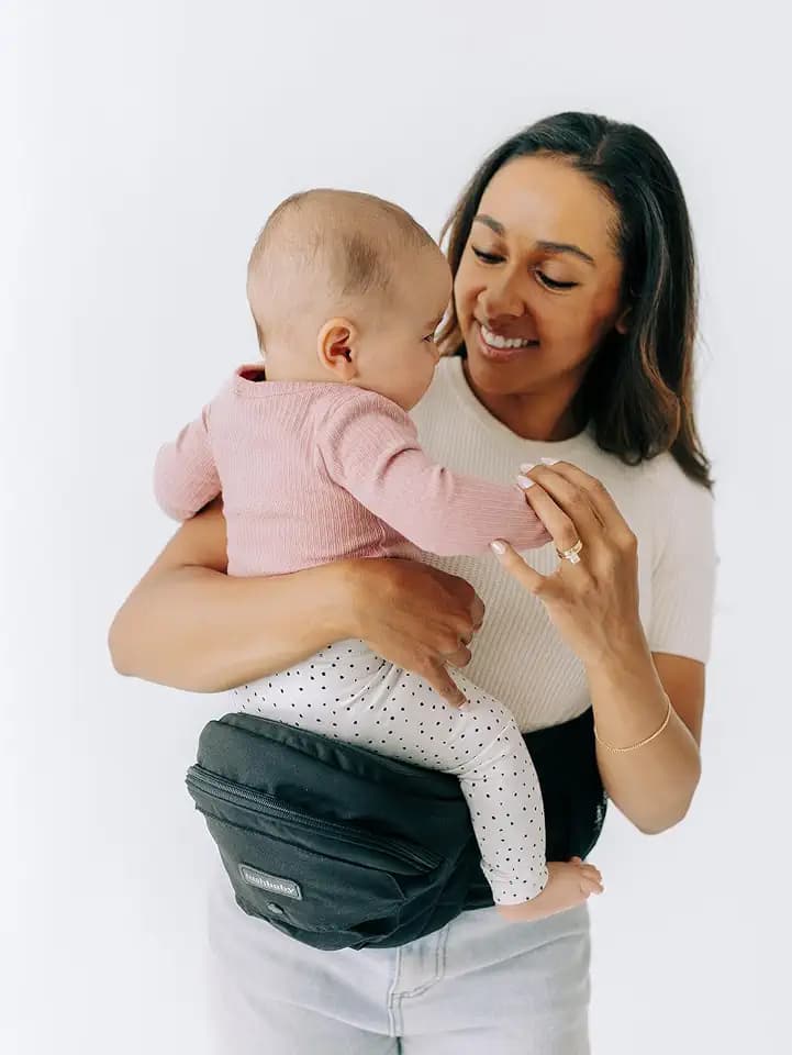 Tushbaby Babytrage Hüfttrage für Baby und Kleinkind bis 20 kg, Schwarz