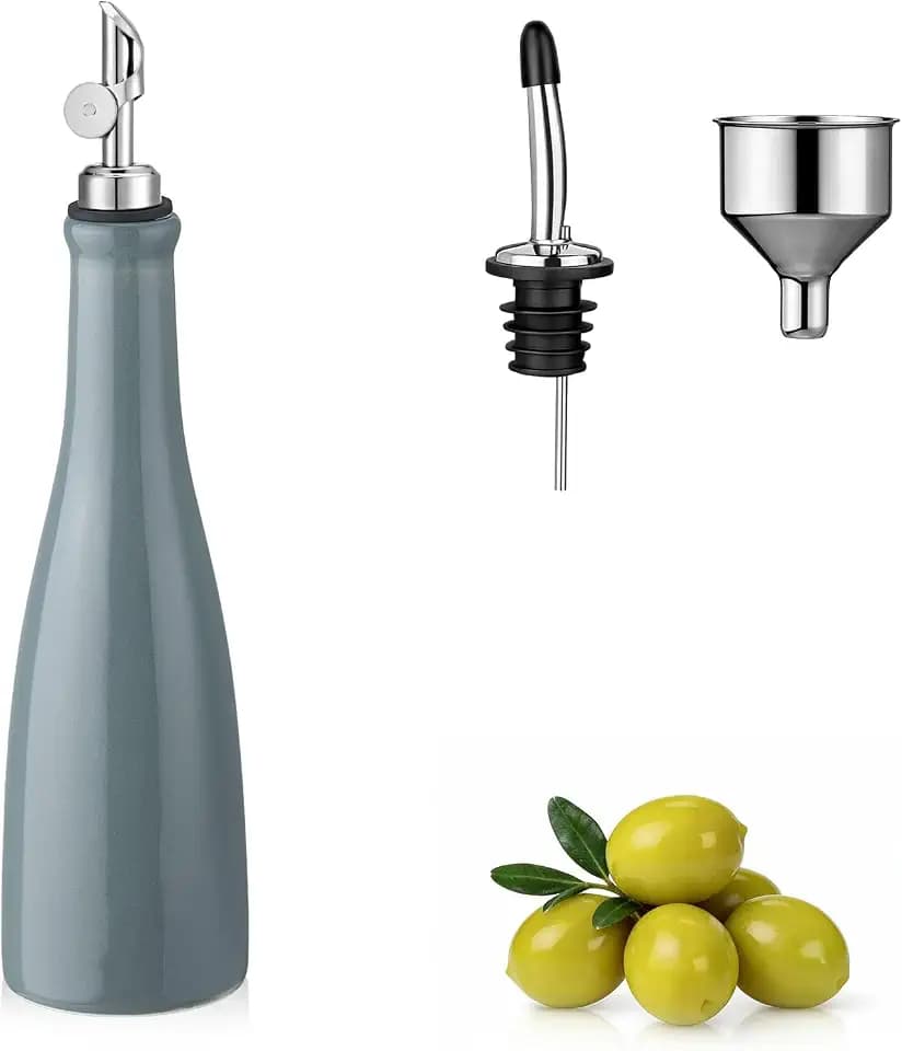 YOLIFE Olive Oil Dispenser Bottle, 15 OZ Ceramic Oil Dispenser for Kitchen