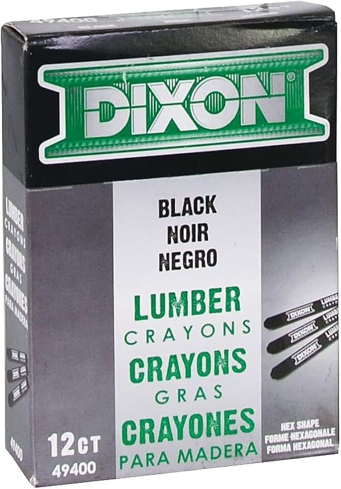 Dixon Lumber Crayons, Carbon Black, 12/Box (49400)