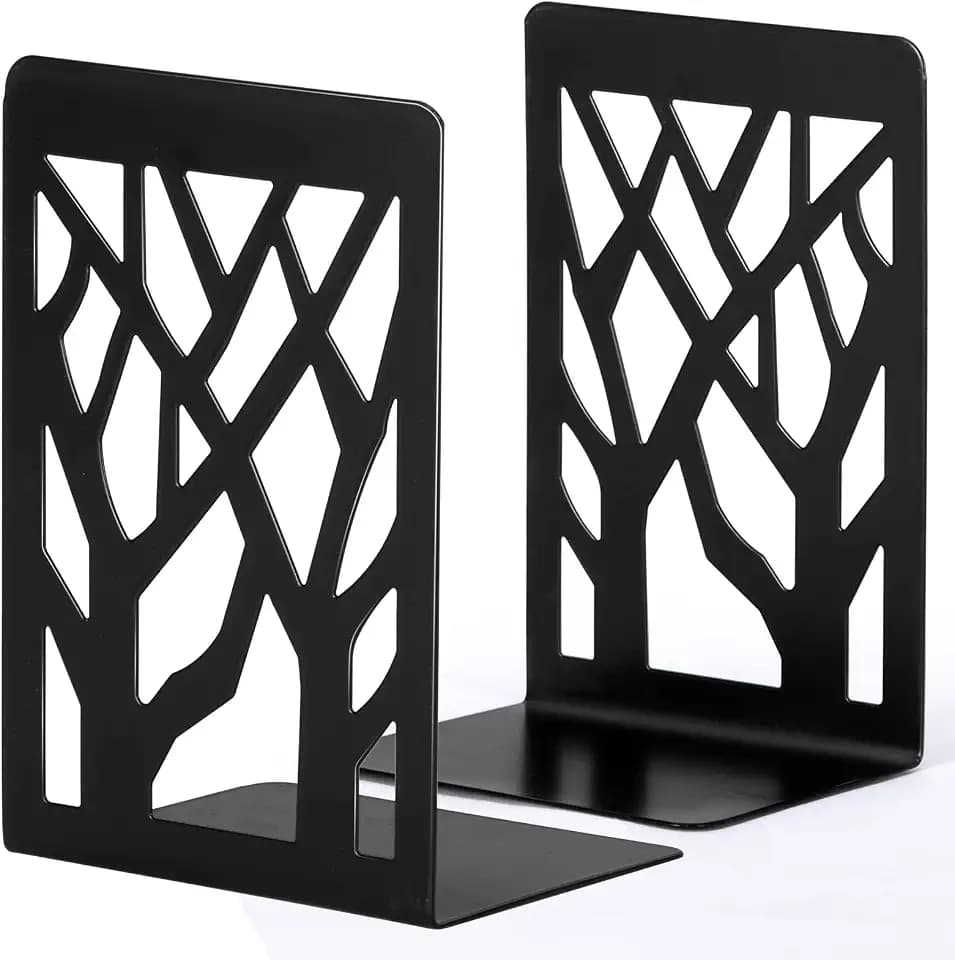 Book Ends, Bookends, Book Ends for Shelves, Bookends for Shelves, Bookend, Book Ends for Heavy Books, Book Shelf Holder Home Decorative, Metal Bookends Black 1 Pair, Bookend Supports, Book Stoppers