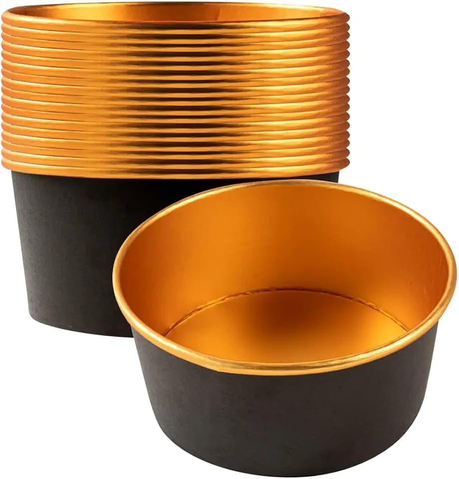 Restaurantware-Foil Lux 42 OZ Take Out Containers, 50 Insulated Foil Lining Food Containers - Greaseproof, Black And Gold Paper To Go Food Container, For Hot Or Cold Foods, Lids Sold Separately
