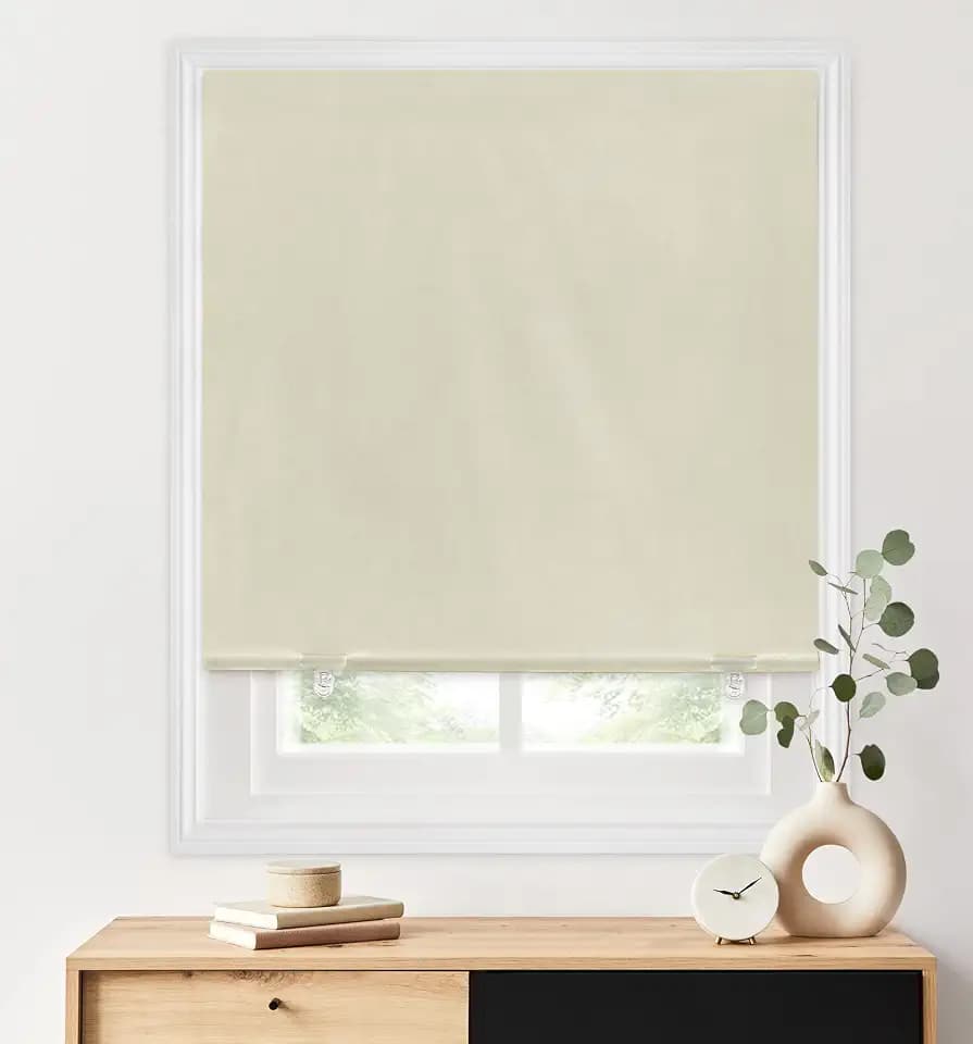 LazBlinds 100% Blackout Roller Shades, 36"x72", Cream