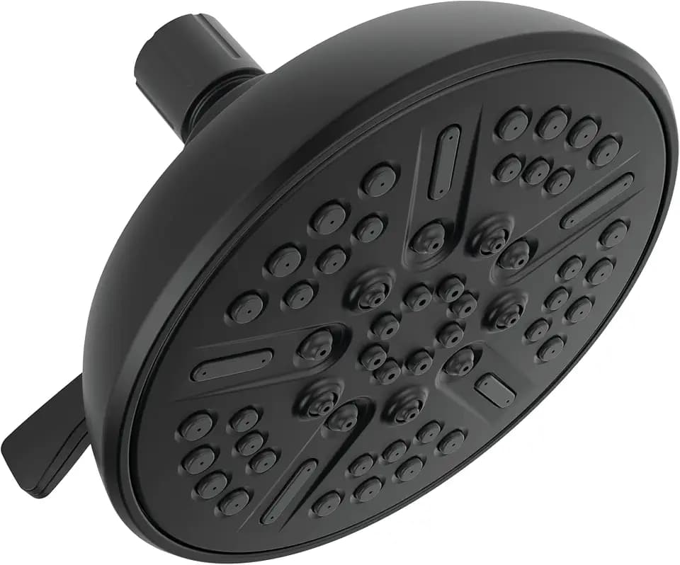 Delta Faucet 8-Spray Touch-Clean Matte Black Shower Head, Delta Shower Heads, Showerhead, Shower Head Black, 2.5 GPM Water Flow, Matte Black 75898BL