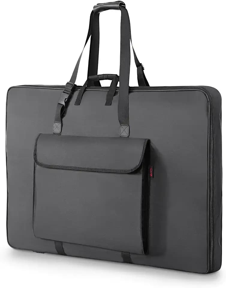 Premium Art Portfolio Case - 32" x 42" - Soft Sided - Foldable - Waterproof & Tear Resistant - Artwork, Photography, Sketch, LCD, Monitor, Solar Panel - Shoulder Straps & Handles
