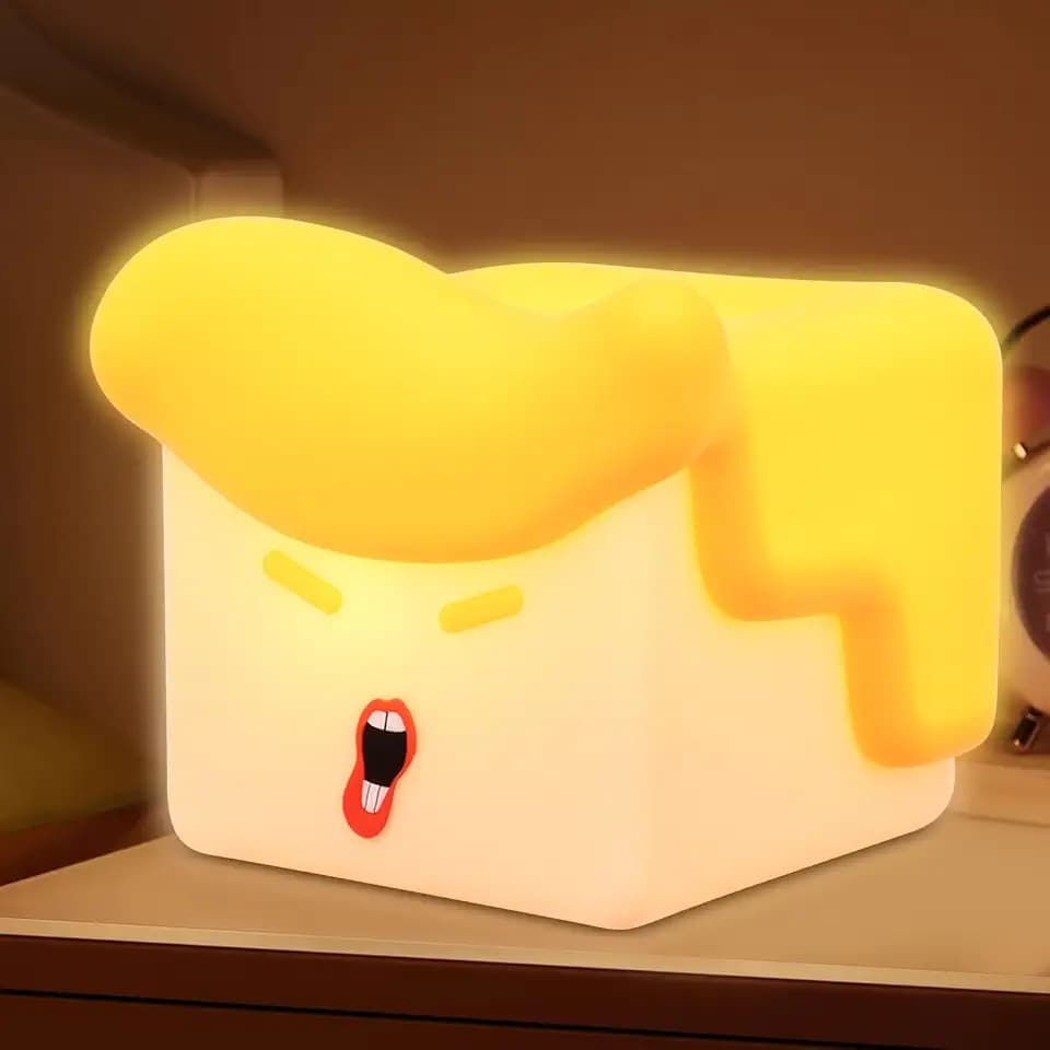 LED Squish Night Light, Rechargeable Bedside Touch Lamp, 3 Levels Dimmable/Timer Night Light Cute Silicone lamp, Portable Cartoon Charging lamp, Room College Dorm Décor