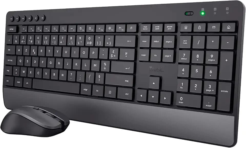 Trust Trezo Belgisches Layout (AZERTY) Tastatur Maus Set Kabellos