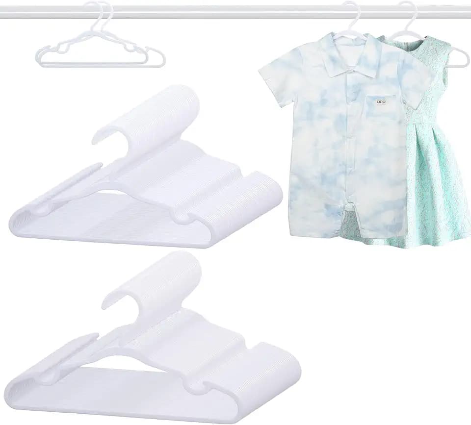 100 Pack White Baby Hangers 11.42&12.91’’ Each 50 Pcs Kids Clothes Hangers