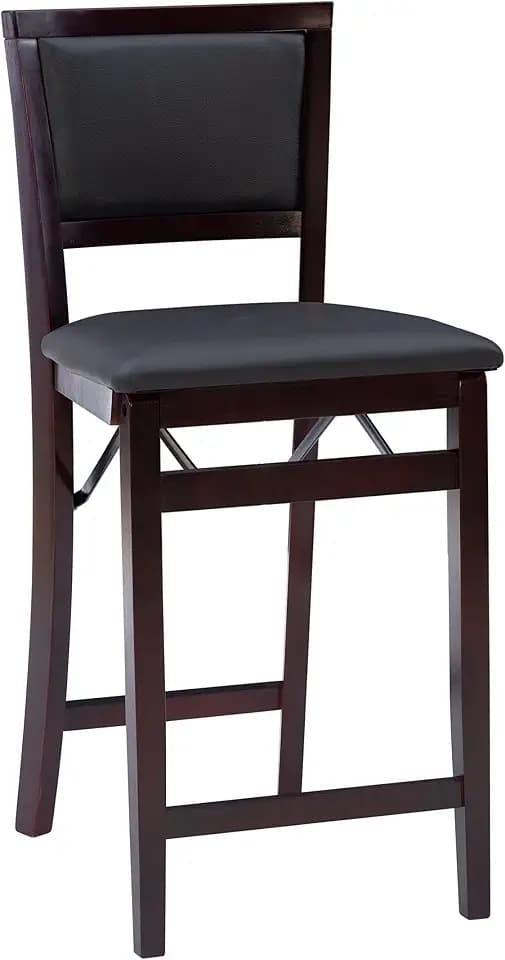 Linon Faulkner Dark Brown and Espresso Pad Back Folding 24" Counter Stool