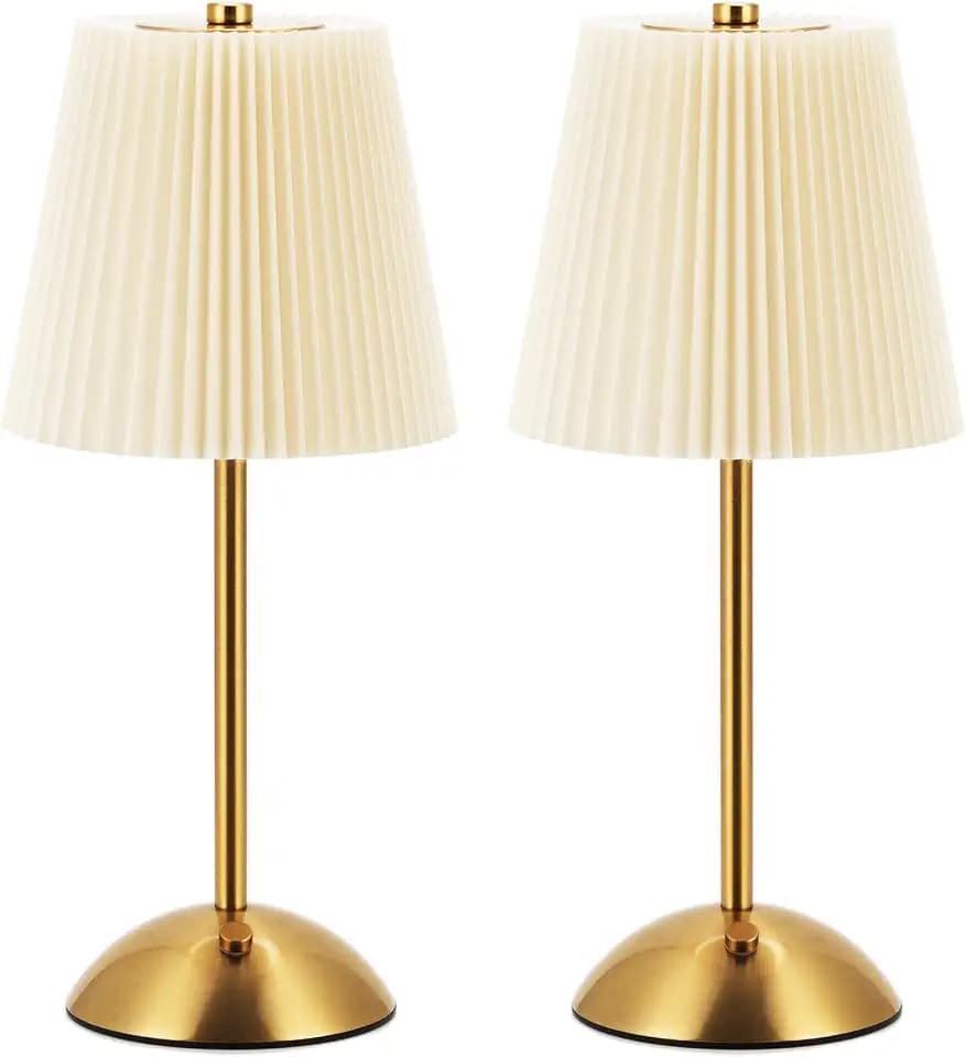 2-Pack Cordless Rechargeable Table Lamp, 3-Color Dimmable Touch Light