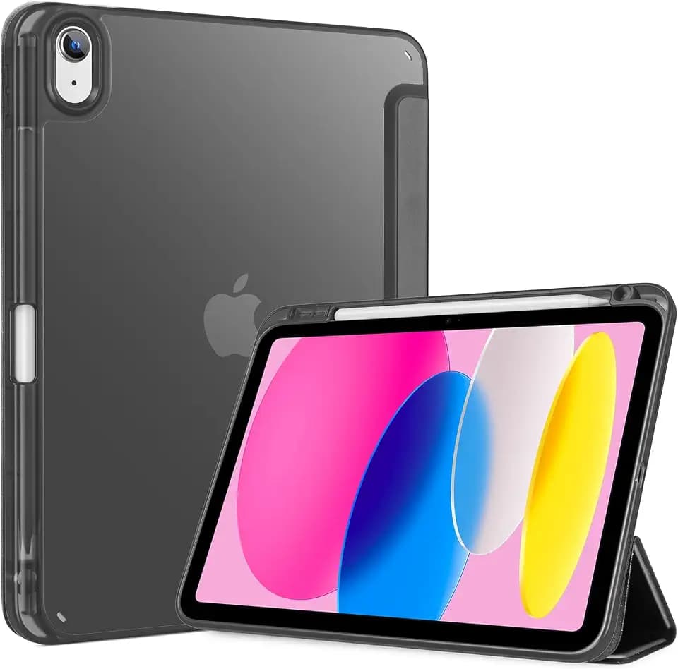 ProCase Hülle für iPad (A16) 11" Generation 2025 | iPad 10 Generation 10,9" 2022 Schutzhülle mit Stifthalter Stoßfeste Smart Case Cover Auto Schlafen/Wachen -Ganz schwarz