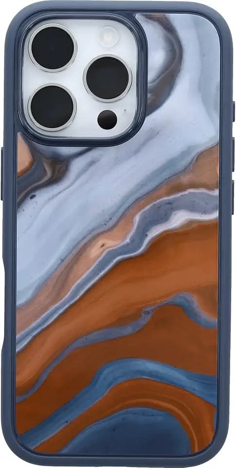 OtterBox iPhone 16 Pro Symmetry Series Case - High Desert Marble - Ultra-Thin, Sleek iPhone Case, Protective iPhone Case with Blue, Gray & Brown Marble Design