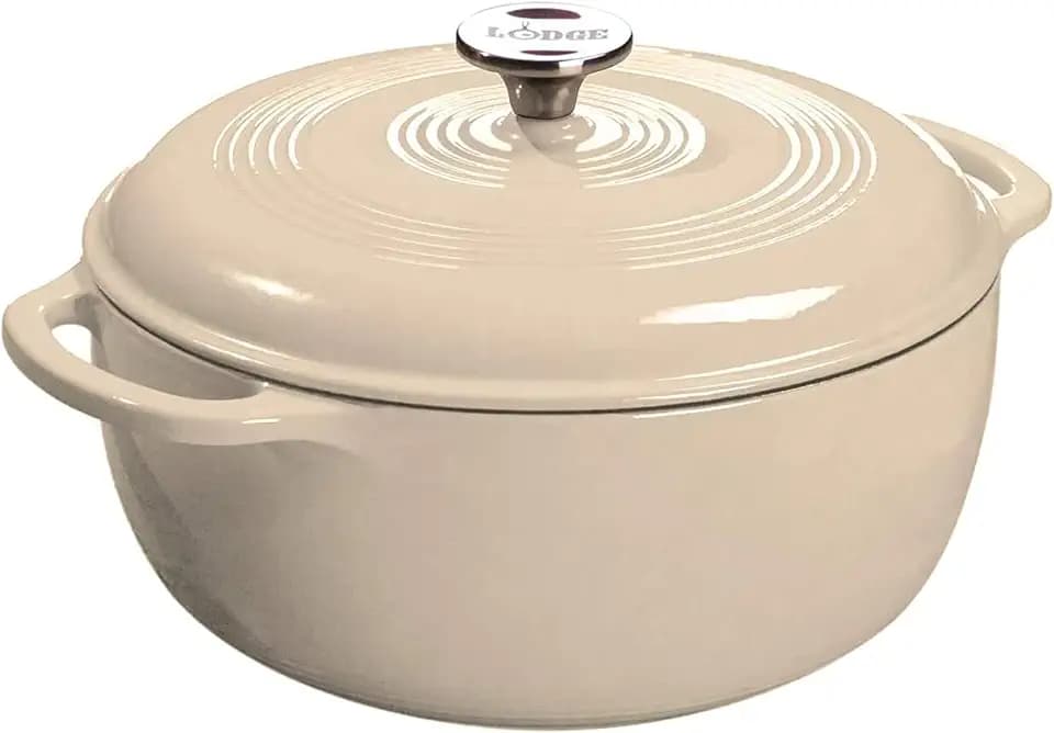Lodge Essential Enamel Cast Iron Dutch Oven, 7.5 Quart, Sandalwood