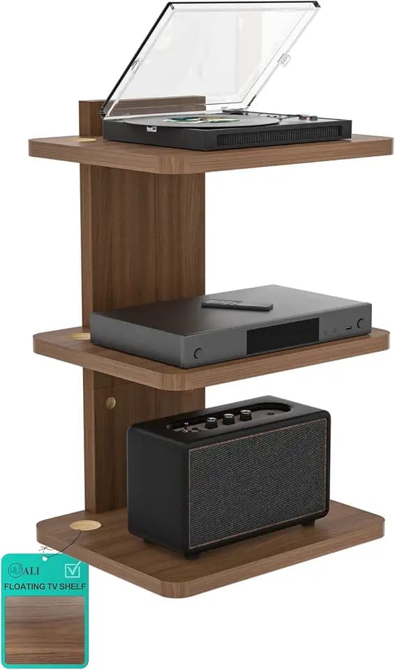 WALI 3 Tier Floating TV Wall Shelf for Projector, DVD Player