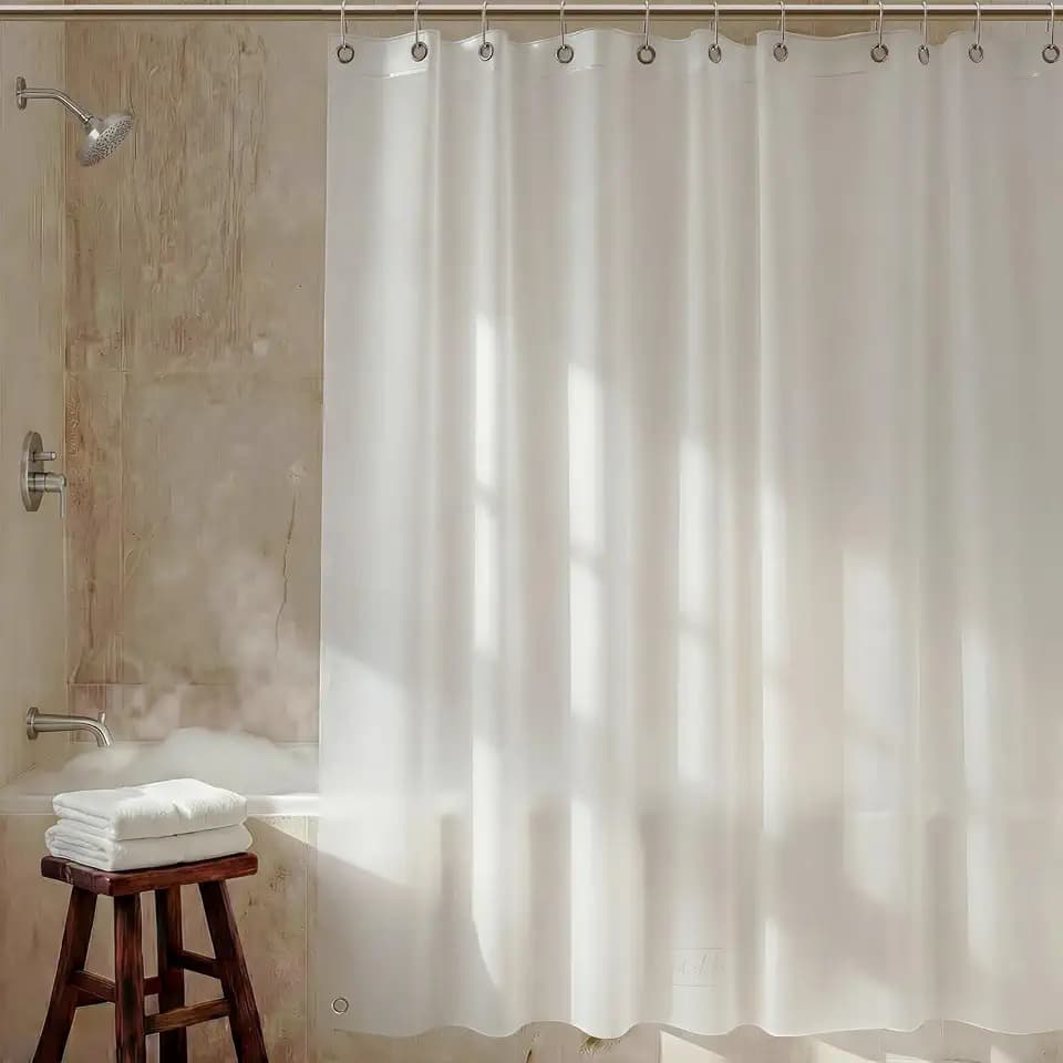 AIRLAKE Premium Frosted EVA Shower Curtain Liner, 72” x 72” (6ft x 6ft), Extra Heavy-Duty 12 Gauge, Rustproof Grommets (12 + 2 Corner), Stain & Odor-Resistant, Multi-Use for Bathroom, Garden & Outdoor