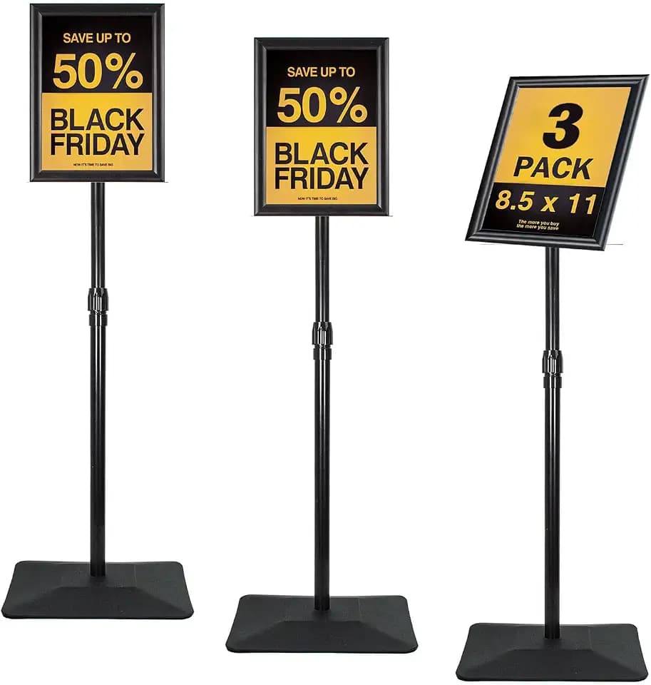 Sign Stand for Display, Weighted Iron Base Heavy Duty Signage Holder