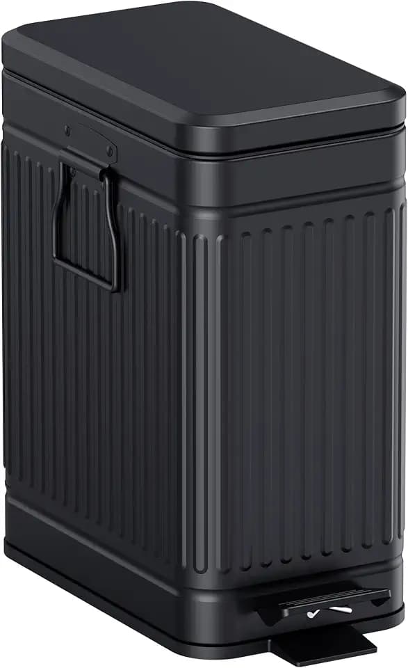 Small Trash Can with Lid, 2.6 Gal Dog Poop Trash Can, Black