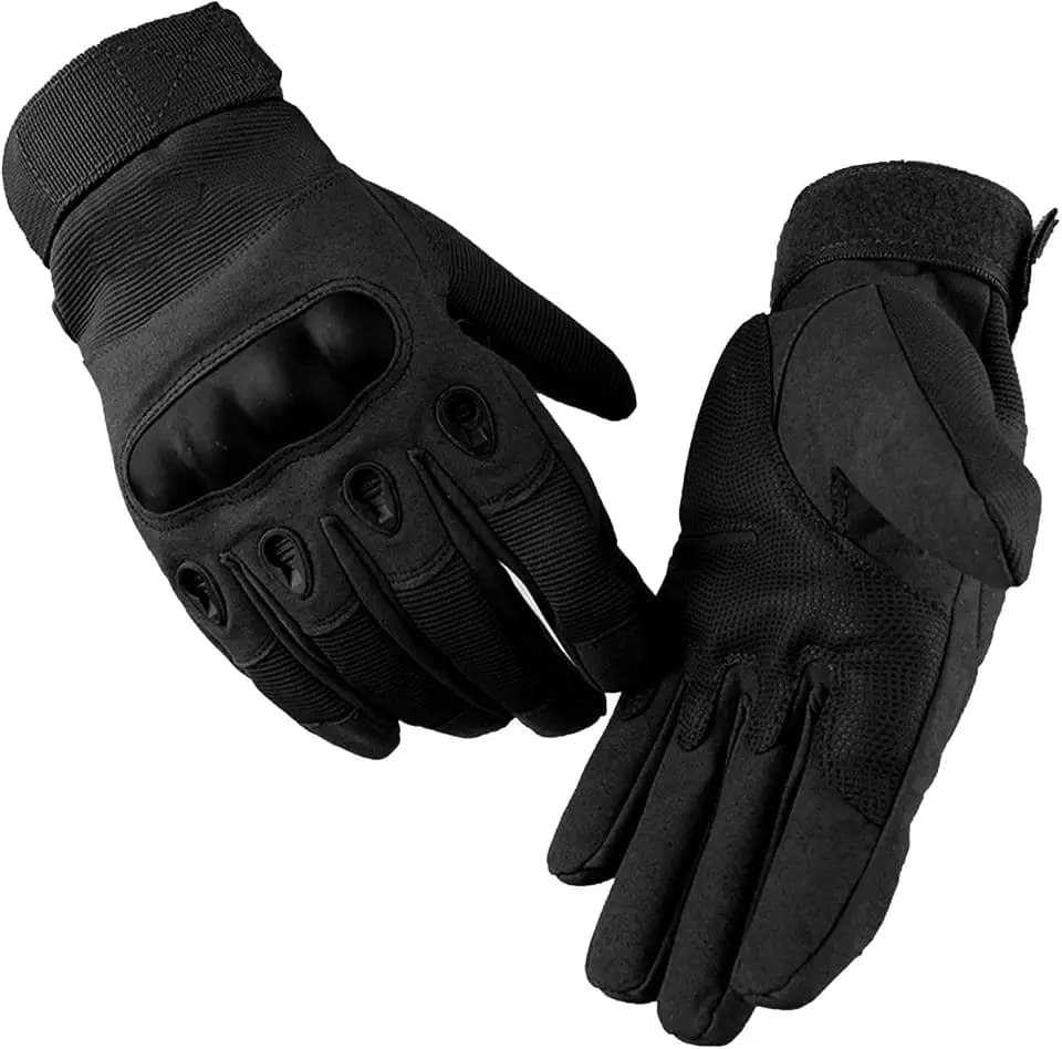 Taktische Handschuhe, Motorradhandschuhe Herren Vollfinger Militär Kampfhandschuhe mit Hartknöchelschutz