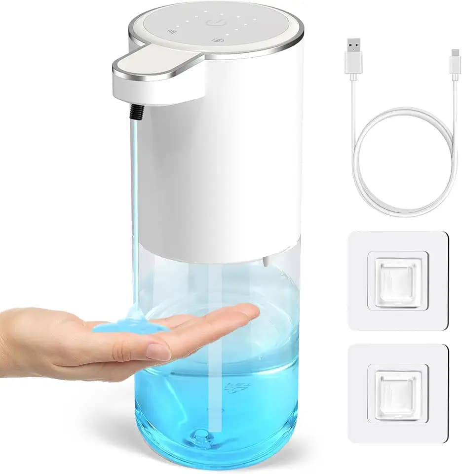 Automatic Liquid Soap Dispenser Touchless-Rechargeable, Non-Contact Wall-Mounted 4 Adjustable Levels, USB C Rechargeable Adjustable Sensors Soap Dispensers in Kitchens and Bathrooms, 12oz/380ML