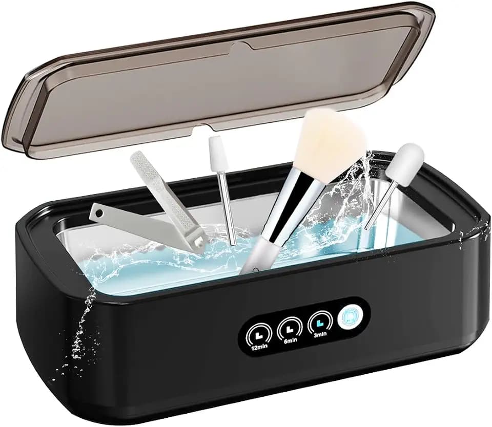 Pinkiou Nail Tool Cleaning Machine, 3 Timer Modes Nail Tool Sterilizer for Nail Drill Bits, Tweezers,Nail Art Brush, Nail Clipper, Makeup Brush, Jewelry Cleaning, Salon for Home Use, 22oz(650ML)