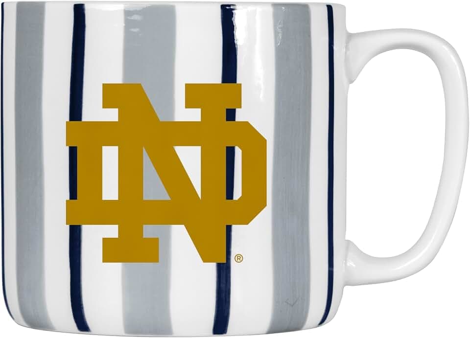 Logo Brands NCAA 16 oz Brushstroke Coffee Mug – Hand Painted Team Color Stripe Vintage Design - Large Cup Capacity With Durable Ceramic Build