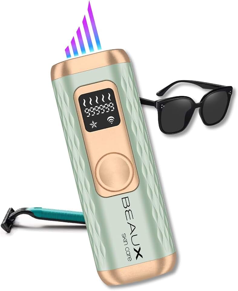 „Flash“ IPL Laser Haarentfernung mit Kühlung durch I.C.E. + verbesserte Quarzlampe + 5 professionelle Stufen für empfindliche Bikinizone, Beine, Wangen, Lippen, Achseln. Frauen, Männer