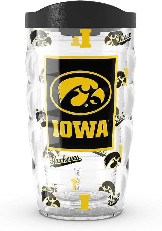 Tervis Iowa Hawkeyes - Overtime Made in USA Double Walled Insulated Tumbler Travel Cup Keeps Drinks Cold & Hot, 10oz, Classic