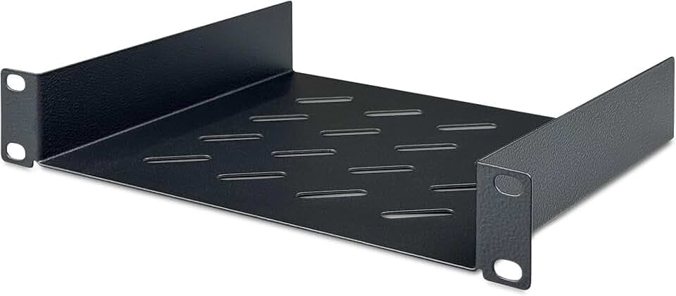 DIGITUS Fachboden - 1HE - 10-Zoll (254 mm) - Für Netzwerk-Schrank - 200 mm Tief - Perforiertes Stahl-Blech - Schwarz