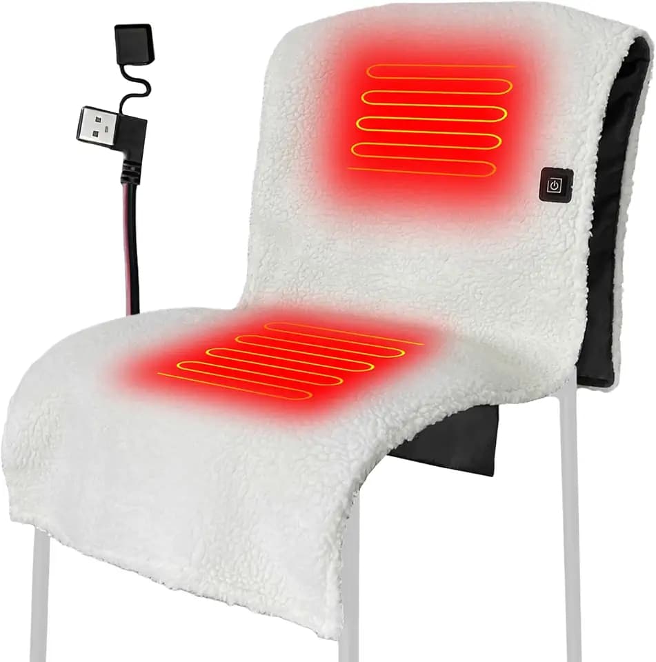 HERCHR Electric Heated Sherpa Chair Pad, Temperature Adjustable Couch Mat Heated Recliner Cover Sofa Heating Seat Warmer Pad for Chair Sofa Couch