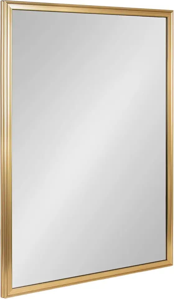 Kate and Laurel Colette Traditional Framed Rectangle Bathroom Vanity Mirror, 26 x 38, Gold, Classic Rectangular Bathroom Mirror for Over Sink or for Use as Entryway or Living Room Decor