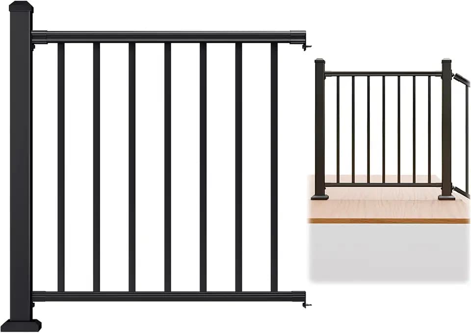 Egadis 1 Pack 36 in x 3 ft Modular Aluminum Porch and Deck Railing Kit