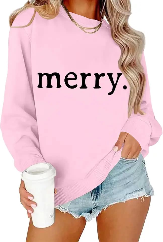 Ykomow Snowman Wine Cheers Sweatshirts Women Long Sleeve Christmas Graphic Tees Funny Xmas Tops