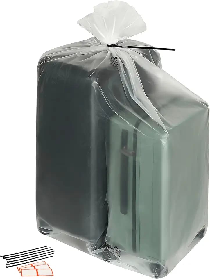 Storage Standard 6-Pack Large Clear Plastic Bags for Storage - Waterproof Extra Large Plastic Bags with Zip Ties, Heavy-Duty Cover for Luggage, Suitcases, Strollers & Travel Gear - 40 x 60 Inches
