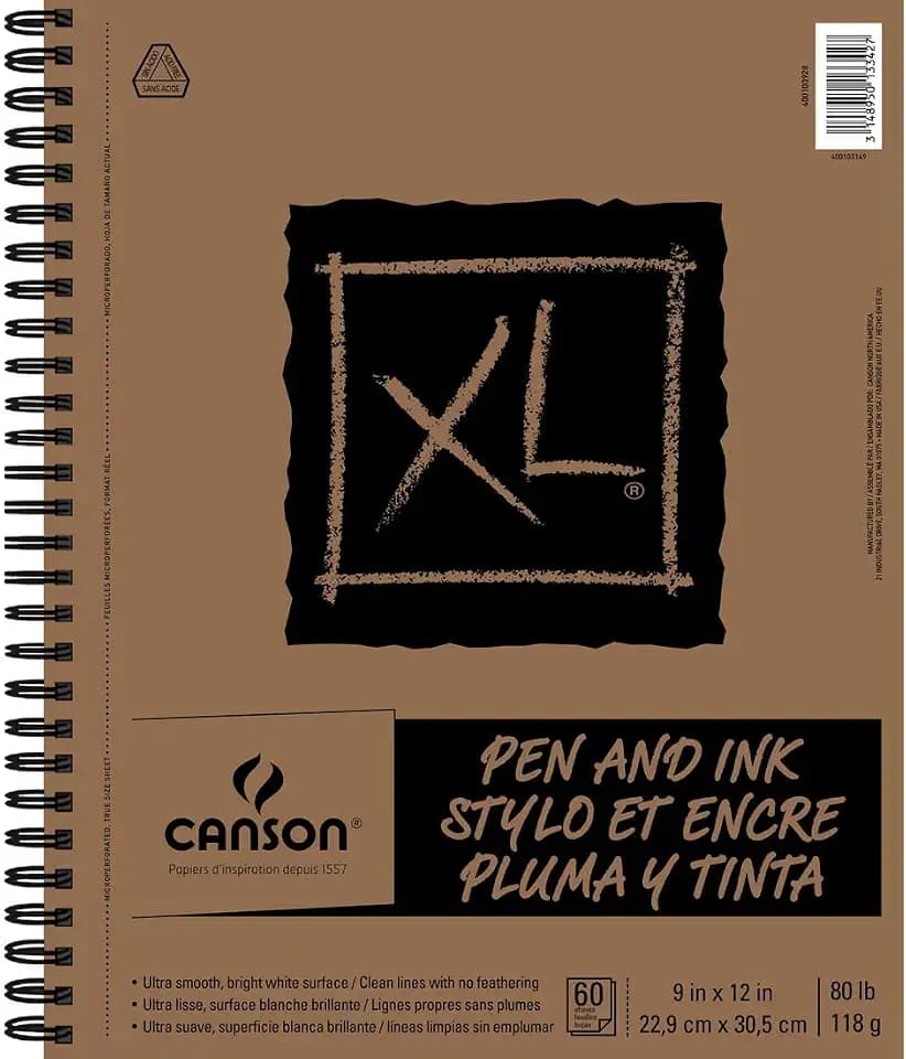 Canson C400100928 XL Series Pen & Ink White, 9-x-12-Inch