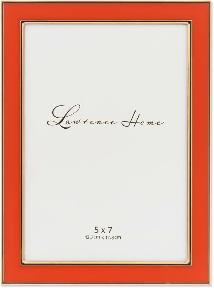 Lawrence Frames Metal Frame, Polished Enamel, Orange, 5x7